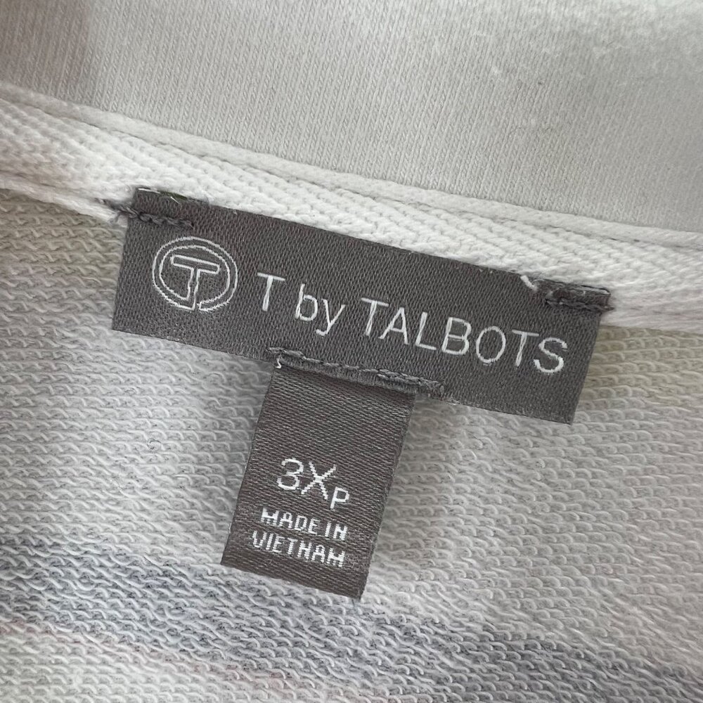 T by Talbots Half Zip Pullover Plus Size 3X Striped Multicolor Pockets Mock Neck - Picture 7 of 8